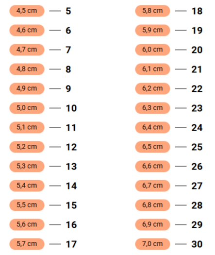 Saiba a numeração do seu anel. Crédito: Vivara