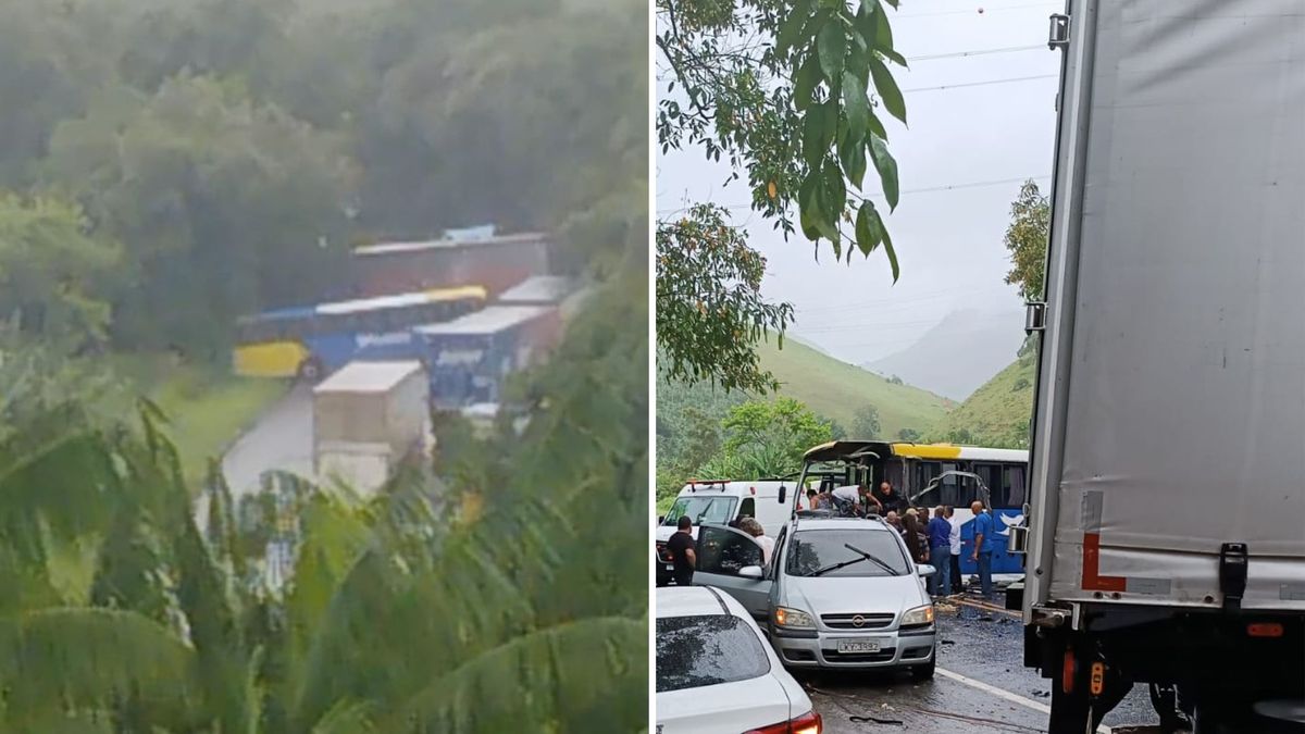 BR 101 é totalmente interditada por causa de acidente em Rio Novo do Sul