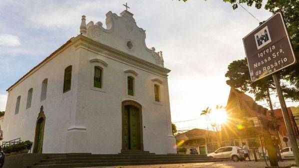 Obras de restauro da Igreja do Rosário, na Prainha. em Vila Velha