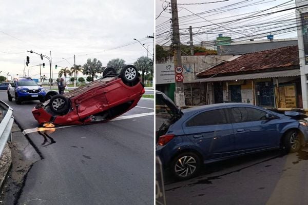 Acidente aconteceu na Avenida Fernando Ferrari, próximo ao trevo de Goiabeiras