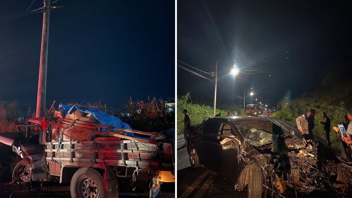 Colisão frontal entre carro e caminhonete deixa dois feridos na BR 259 no ES