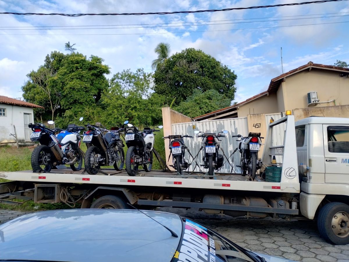 Motos apreendidas pela PM em Montanha