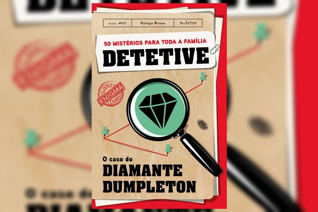‘Detetive: o caso do diamante Dumpleton’ traz enigmas e mistérios para serem solucionados com toda a família (Imagem: Reprodução digital | Editora Via Leitura – Grupo Editorial Edipro)