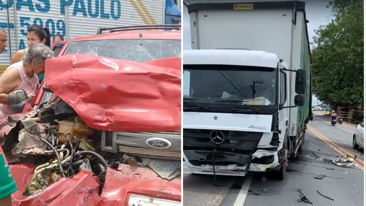 Acidente entre carro e caminhão deixa motorista ferida em Marataízes 