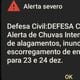 Imagem - Defesa Civil emite alerta de emergência para celulares no ES