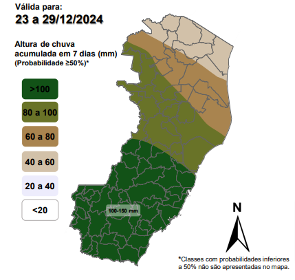 Defesa Civil prevê chuva intensa no Estado até terça-feira (24)