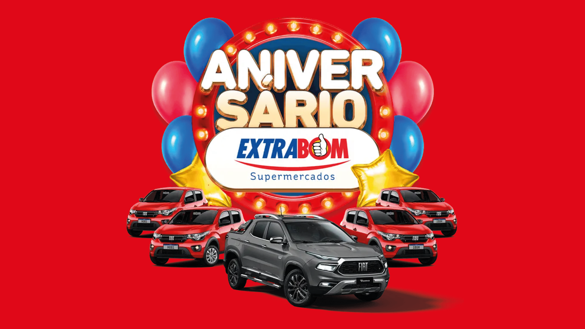 Extrabom estará sorteando cinco carros como comemoração