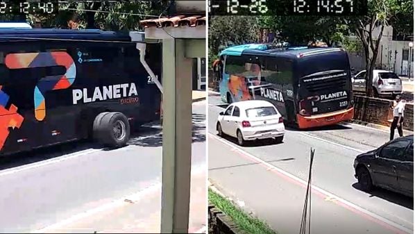 Uma câmera de monitoramento na altura do bairro São Francisco de Assis flagrou o momento do acidente