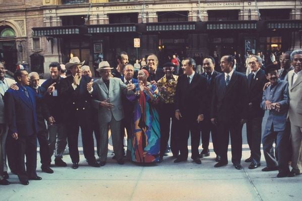 Membros do Buena Vista Social Club na gravação do disco homônimo, em Nova York