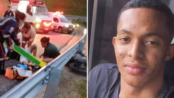 André Ramos da Cruz Luis, 20 anos, estava na garupa e morreu após moto derrapar em curva; o piloto foi socorrido com vida