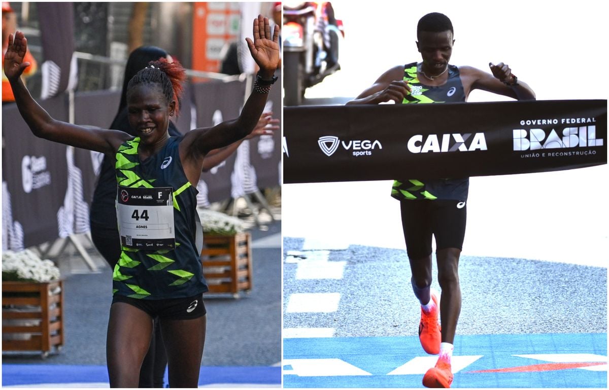 A queniana Agnes Keino, de 36 anos, e o queniano Wilson Too, de 33, foram os vencedores da Corrida Internacional de São Silvestre de 2024