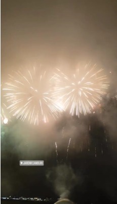 Queima de fogos em Vitória no réveillon de 2025. por Reprodução | Redes Sociais