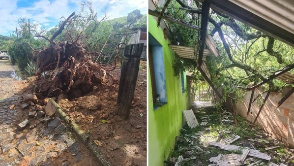 Chuva forte chegou acompanhada de ventos intensos e durou cerca de 30 minutos segundo a Defesa Civil; vários bairros registram estragos como interrupção de energia e de água