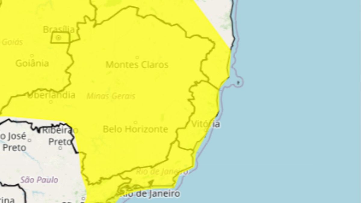 O alerta amarelo também abrange todo o Espírito Santo