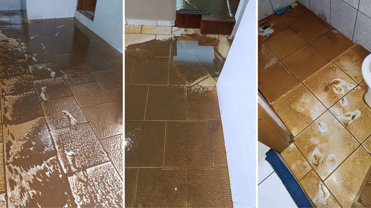Casa de Natália tomada pela lama em Governador Lindenberg