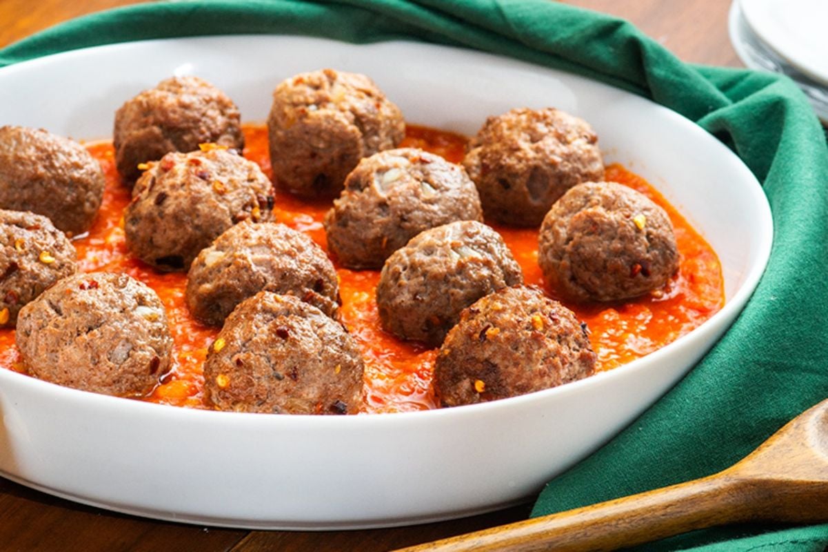 Almôndega à parmegiana com pimenta calabresa
