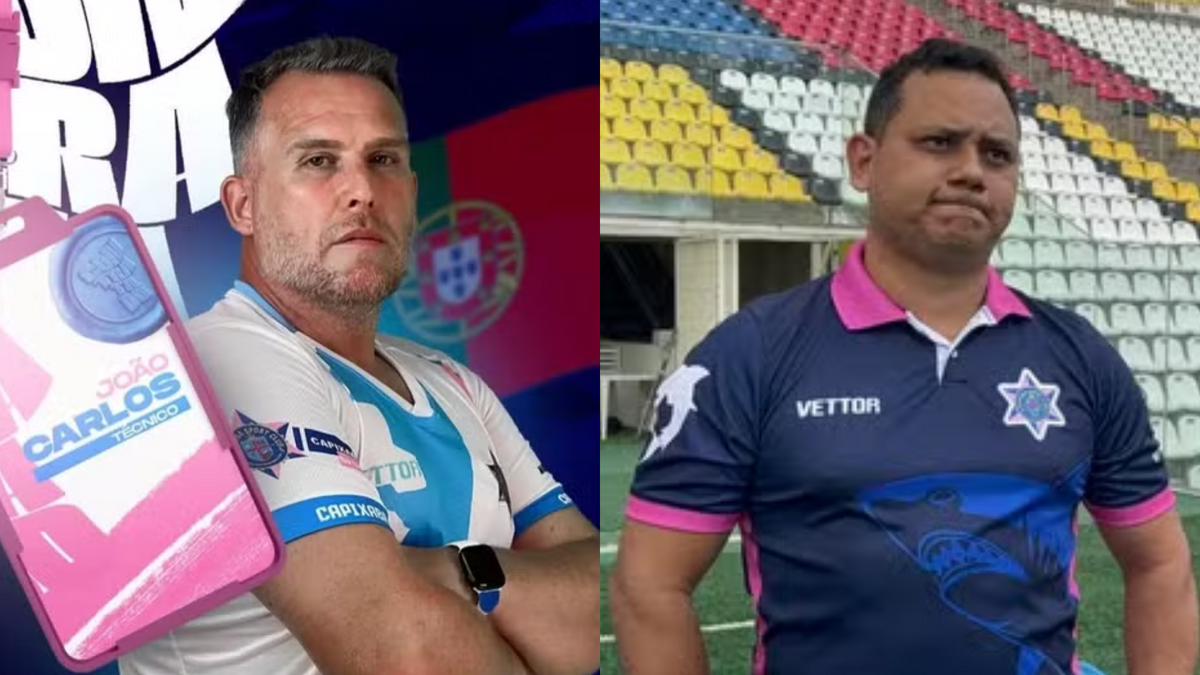 José Carlos, ex-técnico do Capixaba; e Daniel Costa, presidente do Capixaba