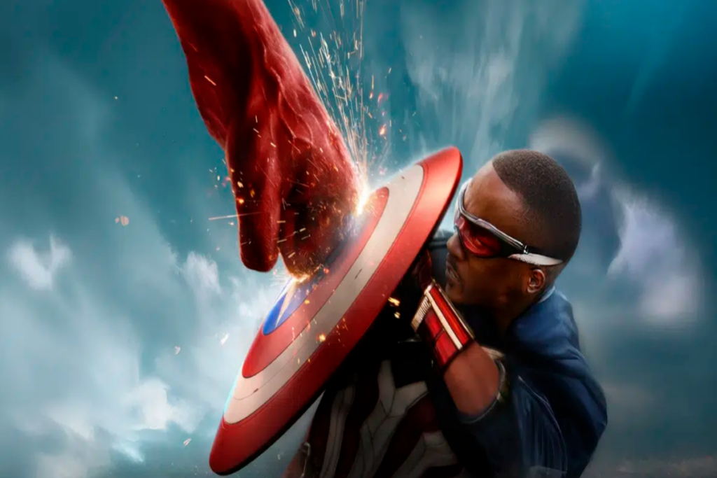 Em &#8216;Capitão América: Admirável Mundo Novo&#8217;, Sam Wilson enfrenta uma crise global e desafios políticos para salvar o mundo (Imagem: Reprodução digital | Walt Disney Pictures)