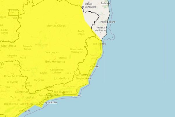 Alerta para todos os municípios do ES