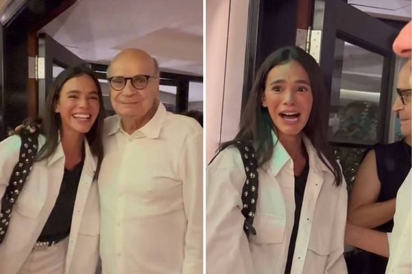 Bruna Marquezine encontra Drauzio Varella no teatro
