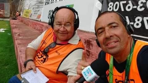 Na foto, Bosco Buery ao lado do também já falecido Jota Oliveira, na cobertura do futebol capixaba