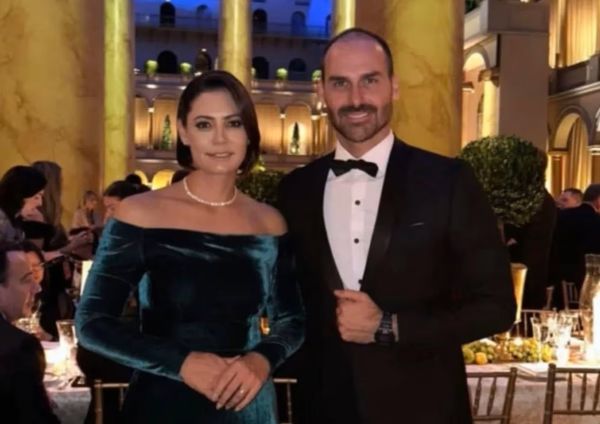 Michelle Bolsonaro e Eduardo Bolsonaro