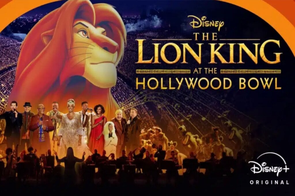 &#8220;The Lion King at the Hollywood Bowl&#8221; é um concerto especial que celebra os 30 anos de &#8220;O Rei Leão&#8221; com música e nostalgia (Imagem: Reprodução digital | Disney+)