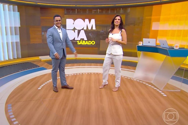 Sabina Simonato e Marcelo Pereira no Bom Dia Sábado