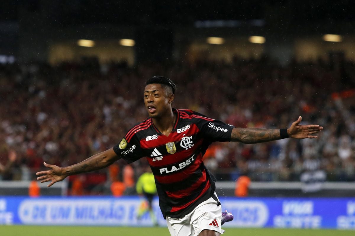 Bruno Henrique na comemoração do gol 