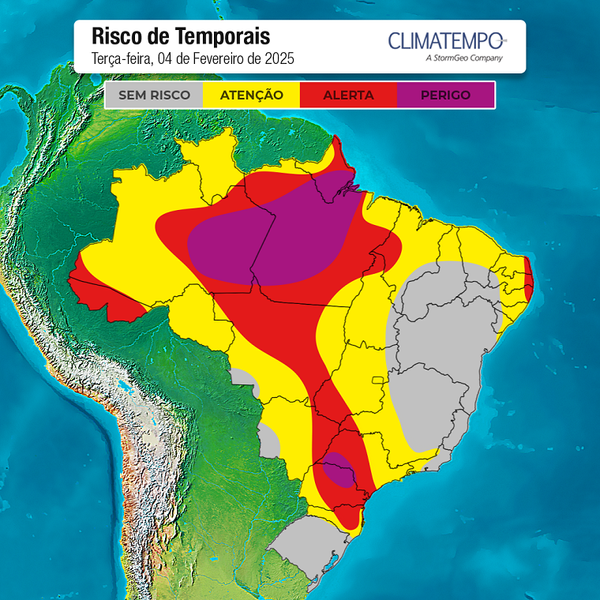 Previsão de chuva em quase todas as capitais do Brasil