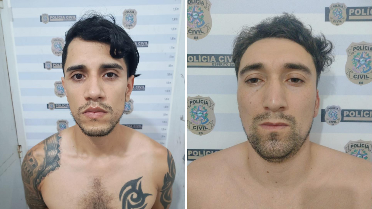 Jason David Lopez Mora e Cristobal Andres Arbazua Vergara foram presos por suspeita de furtos a shoppings na Grande Vitória