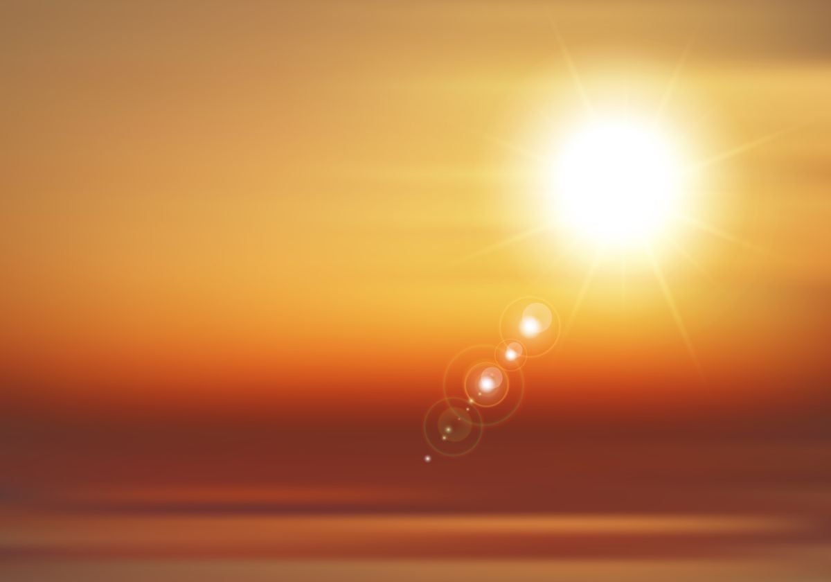 Sol quente; tempo seco; calor