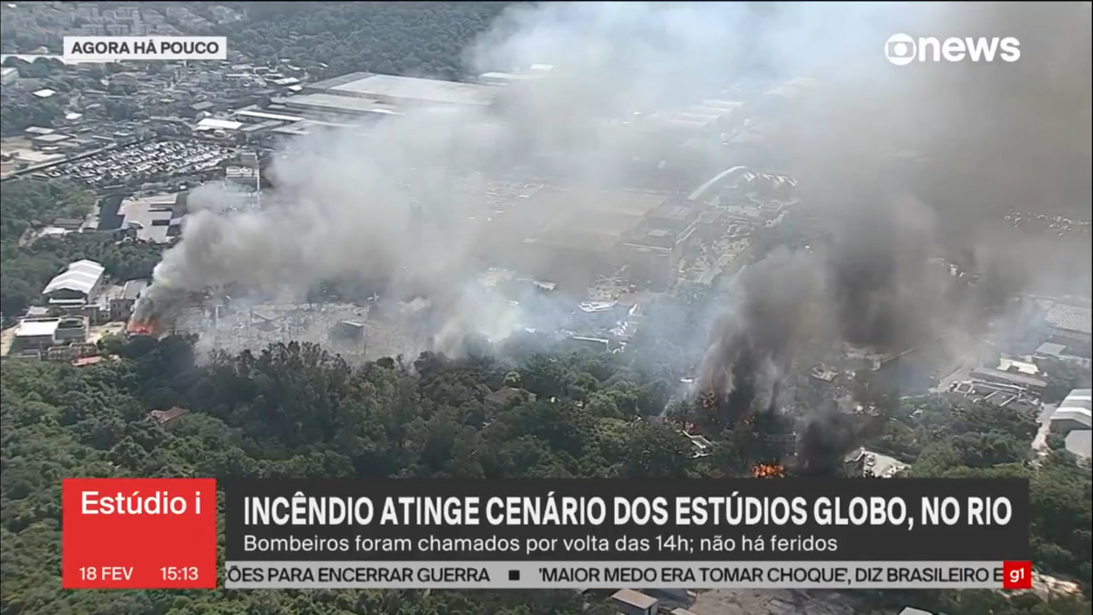 Globo é atingida por incêndio no Rio de Janeiro