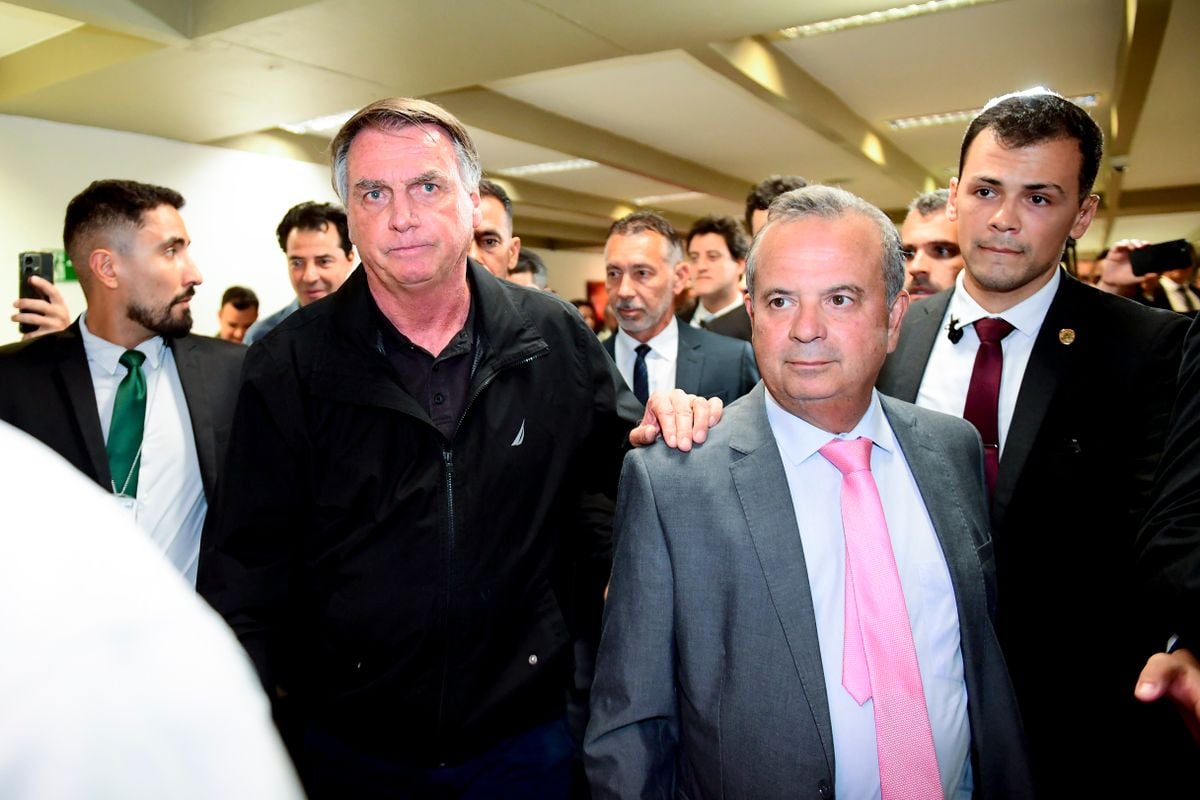 líder da Oposição no Senado Federal, senador Rogerio Marinho (PL-RN); e ex-presidente da República Jair Bolsonaro.