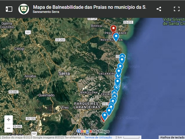 Confira a balneabilidade nas praias da Serra