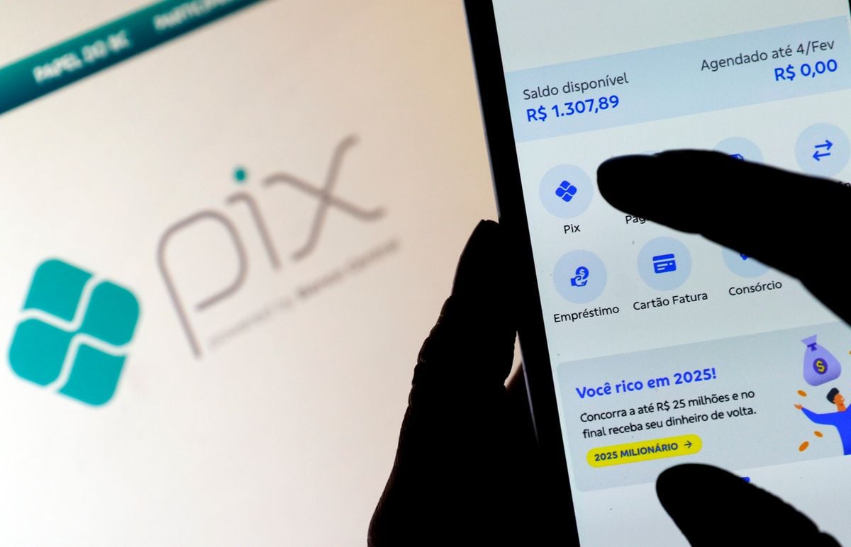 Aplicativo bancário para pagamento financeiro em pix.