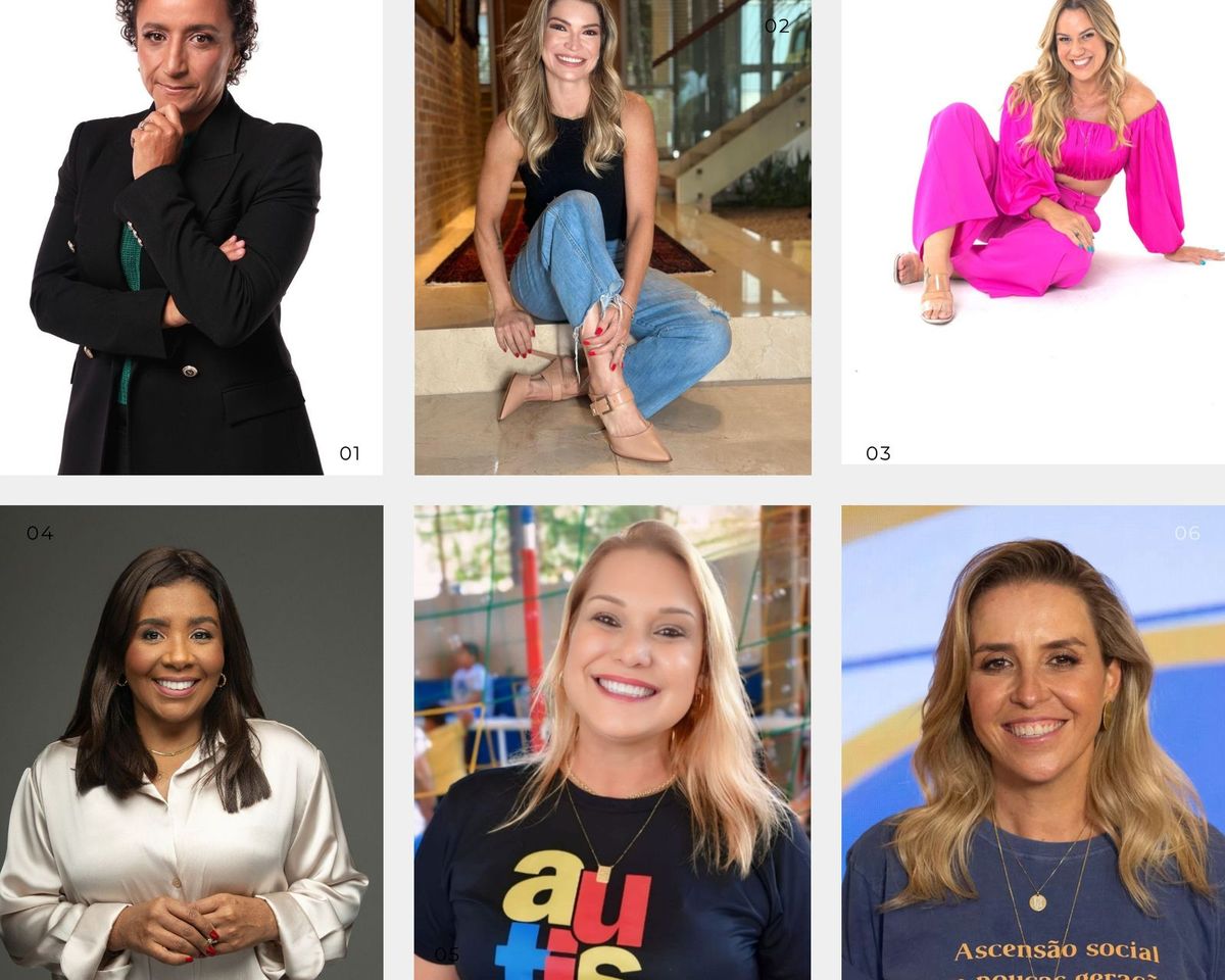 Érica Neves, Renata França, Rachel Pires (no alto), Ana Paula Garcia, Pollyanna Paraguassu e Bartira Almeida