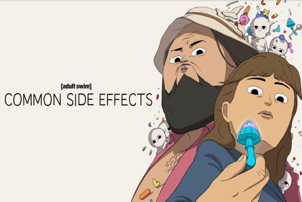 “Common Side Effects” é uma animação adulta que combina comédia e suspense para explorar uma conspiração envolvendo a indústria farmacêutica e o governo (Imagem: Reprodução digital | Max)