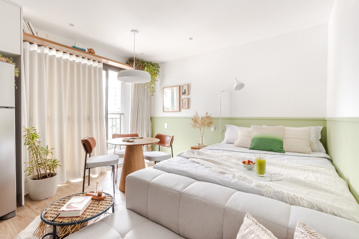 A decoração aesthetic é visualmente agradável e clean (Projeto: Rawi Arquitetura + Design | Imagem: Divulgação)