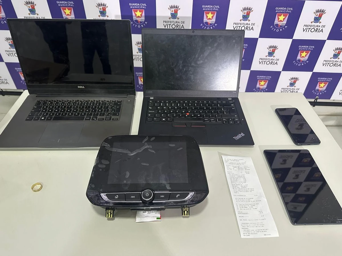 Eletrônicos apreendidos durante a apuração