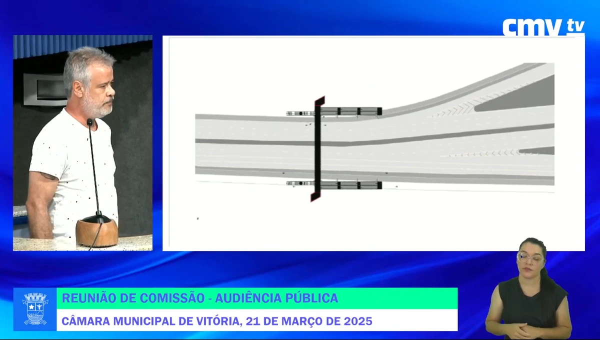 Projeto da passarela do mergulhão de Jardim Camburi apresentada na Câmara de Vitória