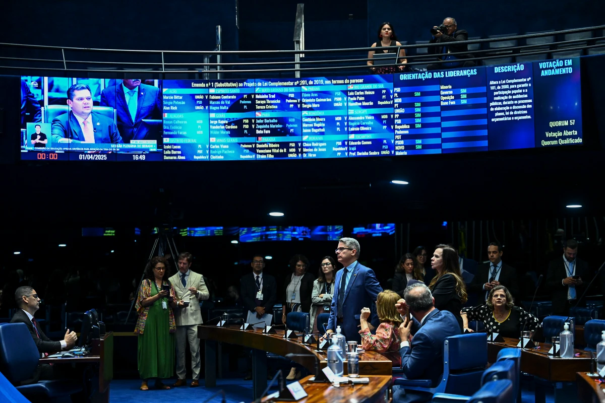 Plenário do Senado Federal durante sessão deliberativa ordinária. 