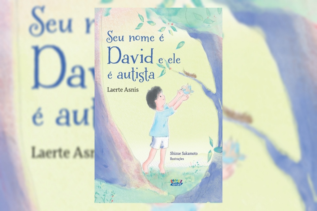 O livro &#8220;Seu nome é David e ele é autista&#8221; descreve diversas situações vividas por uma criança autista (Imagem: Reprodução digital | Editora Cortez)