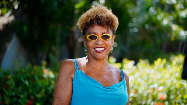 Atriz possui o jargão "pense" na novela, e segundo ela, é preciso que o público pegue isso para si e comece a pensar mais