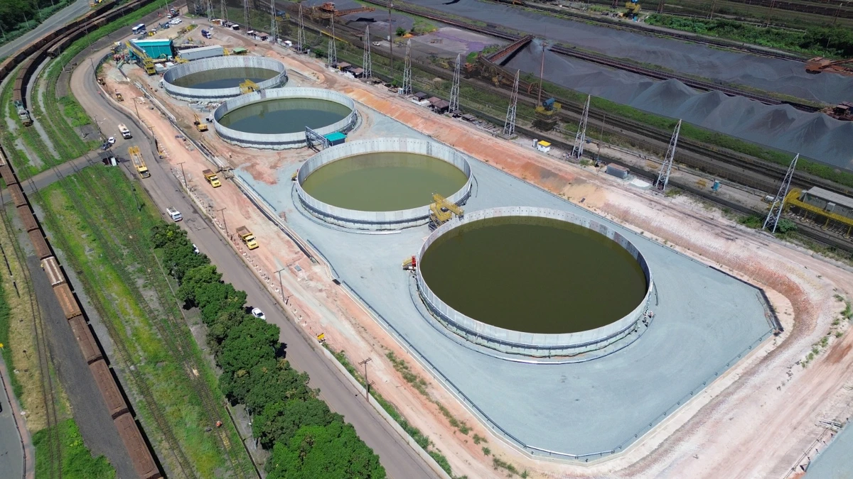 Reservatórios de água construídos pela Vale, em Tubarão