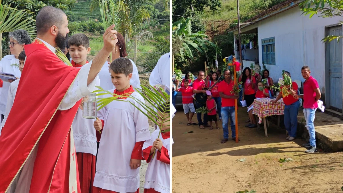 Domingo de Ramos em comunidade do interior da Paróquia Nossa Senhora das Dores, em Mantenópolis  por Paróquia Nossa Senhora das Dores