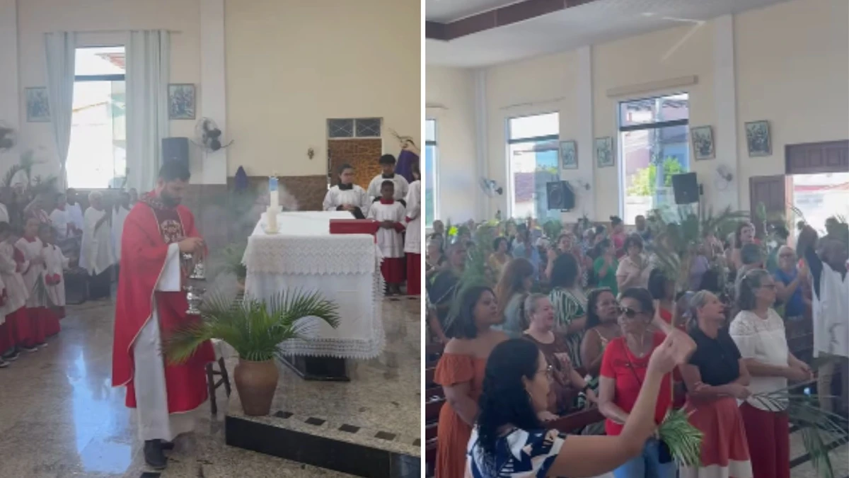 Domingo de Ramos na comunidade do bairro Bonfim em Nova Venécia por Redes sociais 