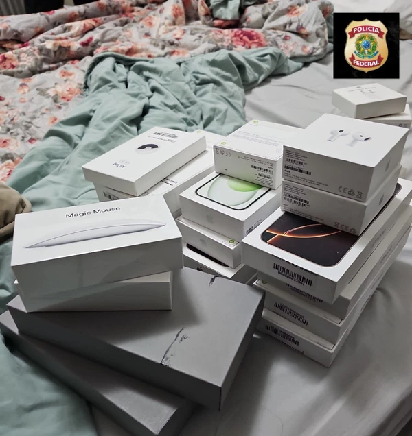 Material apreendido durante a Operação Linha Ocupada, da Receita e Polícia Federal por Divulgação | Polícia Federal