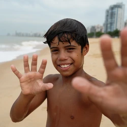 Estimulado desde cedo pela mãe, o garoto virou sensação em Vila Velha ao aparecer pegando um peixe no mar sem auxílio de anzol ou rede. Ele revela um cotidiano repleto de trilhas, bichos e liberdade à beira-mar