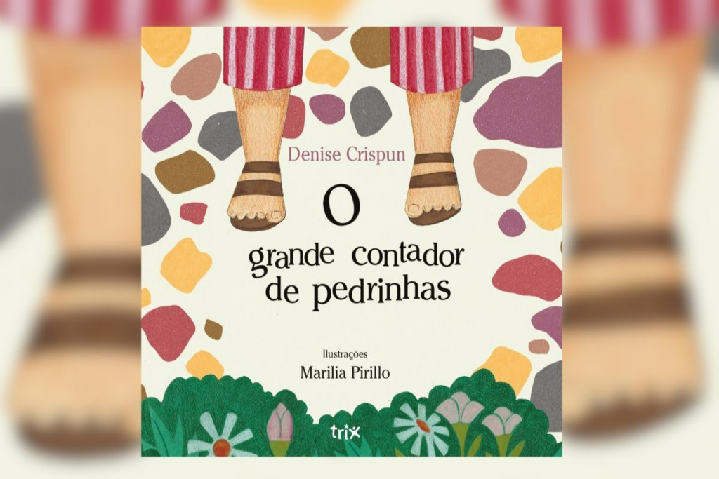 Em &#8220;O grande contador de pedrinhas&#8221;, dois meninos tem uma paixão em comum de contar as coisas do mundo (Imagem: Reprodução digital | Editora Matrix)